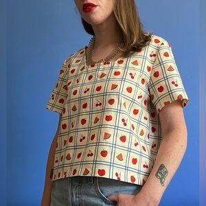 Ersa Fibers Red Medley Crop Top (L) 🍒